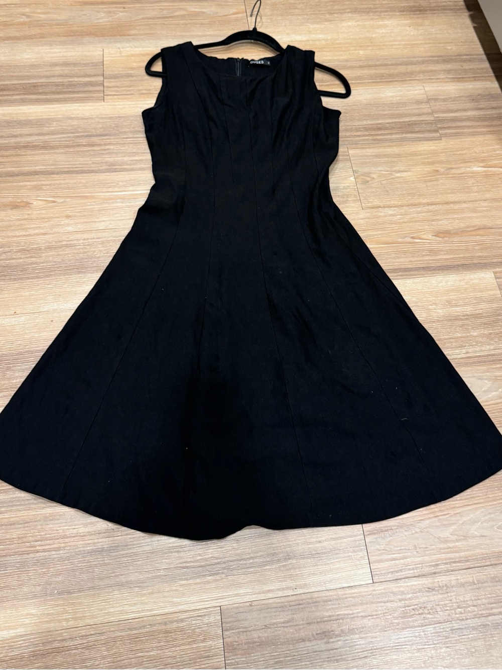 Ouges Sleeveless Black Midi A-Line Dress size M